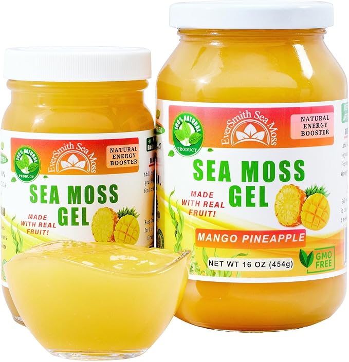 Wildcrafted Irish Sea Moss Gel | Made in USA | Rich in Vitamins & Minerals | Sea Moss Gel Raw | Nutritional Supplement | Mango Pineapple (16 oz)