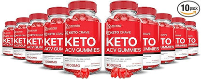 (5 Pack) Keto Crave Keto ACV Gummies Advanced Formula 1000MG Keto Crave Keto Gummies Apple Cider Vinegar Formulated with Pomegranate Beet Juice Powder B12 Vegan Non GMO 600 Gummys