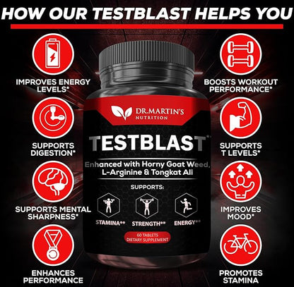 Extra Strength Testosterone Booster - Naturally Boost Your Stamina, Endurance, Strength & Energy for Men & Women - Burn Fat & Build Lean Muscle Mass Today