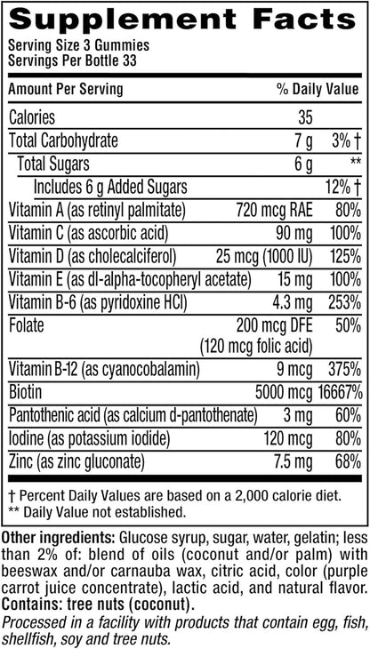 Vitafusion Gorgeous Hair, Skin & Nails Multivitamin Gummy Vitamins, 100ct (Pack of 2)