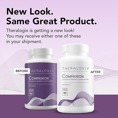 Theralogix Companion Multivitamin & Mineral Supplement - 90-Day Supply - Supplement for Women & Men Without Iron, Vitamin D, or Vitamin K - B Vitamins, Zinc & Magnesium - NSF Certified - 90 Tablets