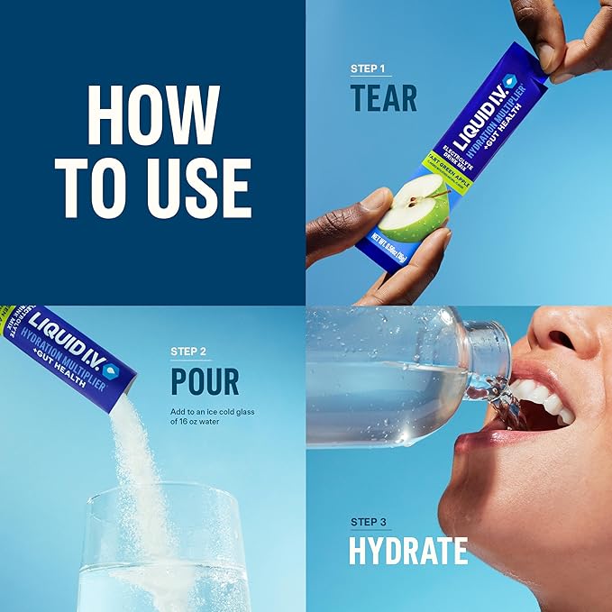 Liquid I.V.® Hydration Multiplier® +Gut Health - Tart Green Apple | Electrolyte Powder Drink Mix | 1 Pack (14 Servings)