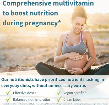Methylated Prenatal Multivitamin, Folate for MTHFR, High Absorption, Clean Label, Gentle Iron, Choline, Natural Calcium & Magnesium, Vegan Pregnancy Vitamins, Halal, Non-GMO, 60 Tablets, by Igennus