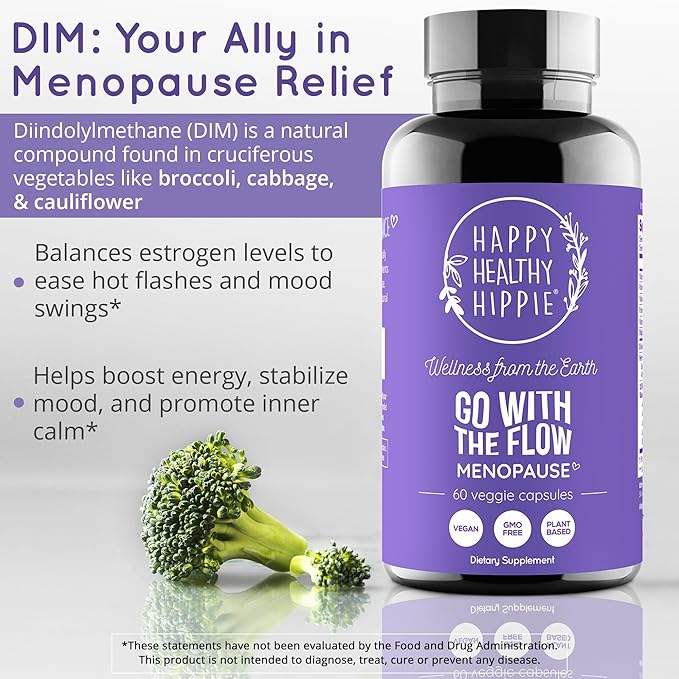 Menopause Support – DIM Supplement + Probiotics | Estrogen Supplement for Women | Dong Quai for Menopause Relief | Hormone Balance for Women | Hot Flashes, Mood Swings, & Night Sweats - Vegan, 60ct