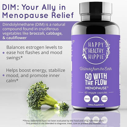 Menopause Support – DIM Supplement + Probiotics | Estrogen Supplement for Women | Dong Quai for Menopause Relief | Hormone Balance for Women | Hot Flashes, Mood Swings, & Night Sweats - Vegan, 60ct