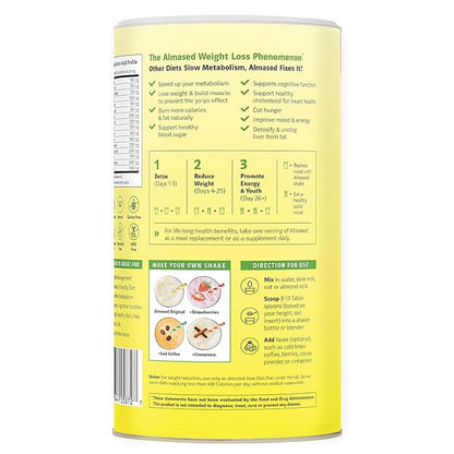Almased Meal Replacement Shake - High Plant Base Protein Powder- Nutritional Weight Health Support Supplement - Original Flavor - 17.6 oz (4 pack)