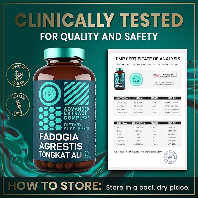 Fadogia Agrestis and Tongkat Ali Supplement - Fadogia Agrestis 600mg, 500mg Tongkat Ali Muscle and Strength Support - Longjack Tongkat Ali for Men plus Ashwagandha Maca Fenugreek Complex - 120 Caps