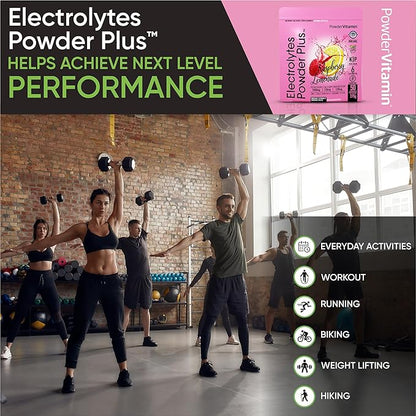 Electrolytes Powder Plus (50 Servings) Raspberry Lemonade Electrolyte Powder Zero Calorie Keto, 0 Sugar, No Maltodextrin,1000mg Potassium,120mg Calcium,120mg Magnesium, Hydration Powder