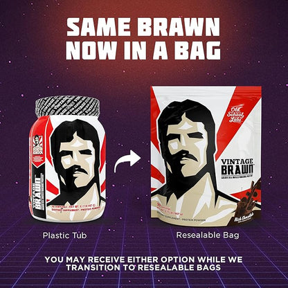 Vintage Brawn – Muscle-Building Protein Powder Isolate for Men & Women – Post-Workout & Anytime Recovery Drink – Premium Protein Isolate Sources: Egg, Milk, Beef – Rich Chocolate Flavor - 2.1 Lbs.