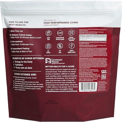 Real Ketones BHB Exogenous Ketones Drink Mix Packets Keto Electrolytes Powder Packets No Sugar with 4 Main Fasting Electrolytes Plus Hydrating Patented Keto BHB - 30 Count Mixed Berry Caffeine