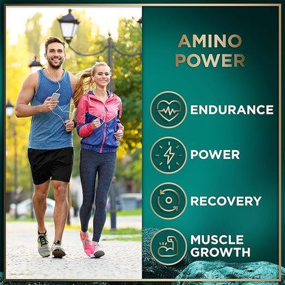 Essential Amino Acids Supplement - 3,000mg Amino Complex + All 9 Best Amino Acids for Muscle Growth, Power and Recovery - Leucine Amino Acid, Lysine, Isoleucine, Tryptophan - 120 Vegan, BCAA Capsules