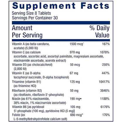 Life Extension Mix Tablets, high-Potency, Advanced Vitamin, Mineral, Fruit & Vegetable Formula, Vitamin C, B, D, E, Magnesium, for Whole-Body Health, Healthy Aging, Gluten-Free, 240 Tablets