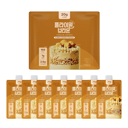 Brown 17Grains Protein Shake, 20g Protein, Low Sugar, Keto-Friendly Meal Replacement Shake, 1.59oz, 7packs, With Crunchy Protein Crisps