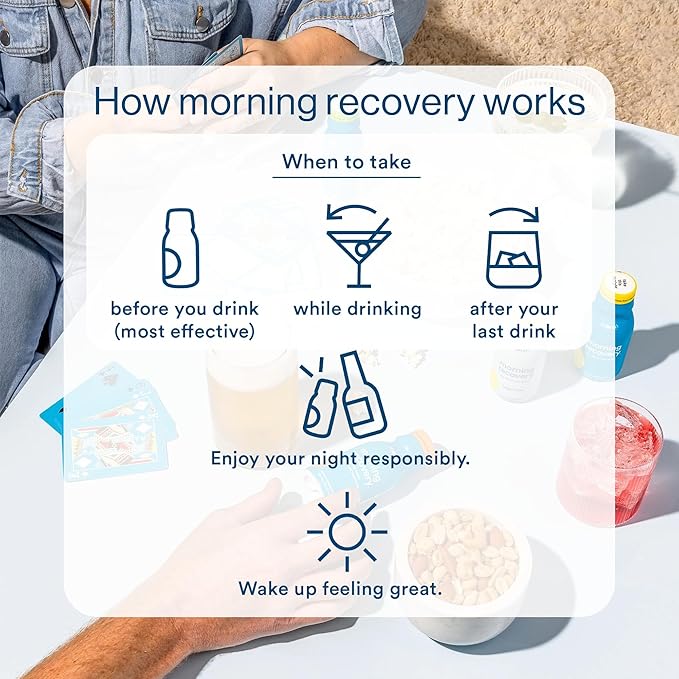 Morning Recovery Electrolyte, Milk Thistle Drink Proprietary Formulation to Hydrate While Drinking for Morning Recovery, Highly Soluble Liquid DHM, Original Lemon, Pack of 24