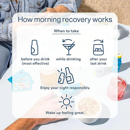 Morning Recovery Electrolyte, Milk Thistle Drink Proprietary Formulation to Hydrate While Drinking for Morning Recovery, Highly Soluble Liquid DHM, Sugar-Free Lemon, Pack of 24