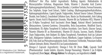 Wellteen Her Plus Omega-3 - Advanced Nutritional Support for Teenagers and Young Women Ages 13-19 - 56 Tablets and Capsules
