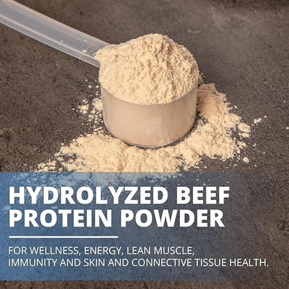 PureClean Protein 25G Organic Grass Fed Beef Bone Broth Protein from Swedish Cattle - Paleo, Keto-Friendly, Gluten-Free, Sugar-Free, Dairy-Free - Enhanced with Collagen Peptides - 500 Grams/Unflavored