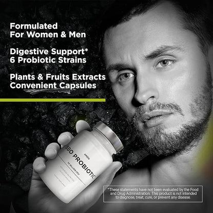 Amen Probiotics Supplement, SBO Probiotic and Organic Prebiotics, 50 Billion CFUs, Shelf Stable, No Refrigeration Required, Flora Daily Probiotic Formula for Women & Men, Vegan & Non-GMO, 60 Capsules