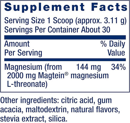 Life Extension Neuro-Mag Magnesium L-Threonate Powder (Tropical Punch) - Ultra-Absorbable - Supports Memory, Focus, Cognitive Function & Mood - Gluten No, Non-GMO, Vegetarian (30 Servings)