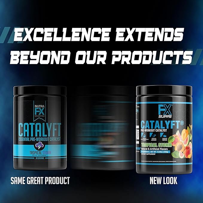 Catalyft Pre-Workout Powder Drink for Men & Women, Tropical Storm | Mix with Creatine, Caffeine & Beta-Alanine | Best for Energy Pump, Muscle Gain and Focus, 20 Servings (1-Pack)
