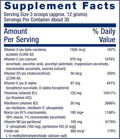 Life Extension Mix™ Powder, high Potency, Advanced Vitamin, Mineral, Fruit & Vegetable Formula, Vitamin B, C, D, E, Magnesium, for Whole-Body Health, Healthy Aging, Gluten-Free, 12.70 oz
