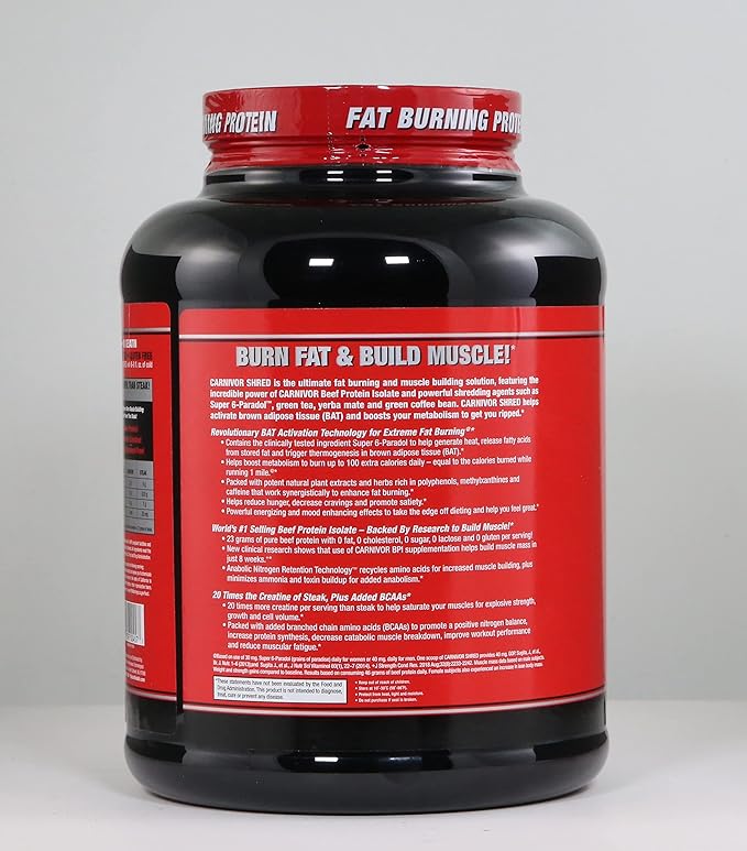 MuscleMeds Carnivor Shred Fat Burning Hydrolized Beef Protein Isolate, 0 Lactose, 0 Sugar, 0 Fat, Chocolate, 4.35 lbs