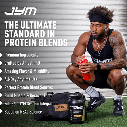 JYM Supplement Science Pro JYM Natural Chocolate Brownie Protein Powder Blend - Whey Protein Isolate, Casein, & Milk Protein Isolate, for Men & Women Recovery Shakes, 22 Servings