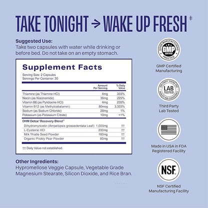DHM Detox, No Days Wasted, 30 Servings - Take During Evening for Better Next Day and Recovery