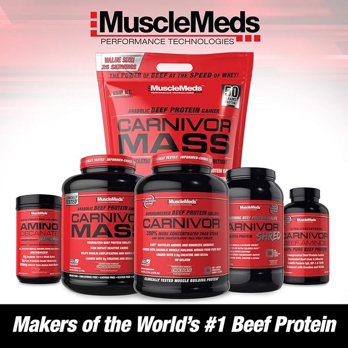 MuscleMeds Carnivor Shred Fat Burning Hydrolized Beef Protein Isolate, 0 Lactose, 0 Sugar, 0 Fat, Chocolate, 4.35 lbs