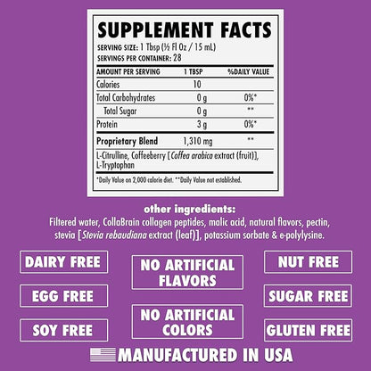 HEALTH DIRECT - AminoMind - Nootropic Collagen Supplement for Brain Health and BDNF - Pro-Hyp & Hyp-Gly Dipeptides, Coffeeberry Antioxidants - BlackBerry - 14 Fl Oz (28 Servings)