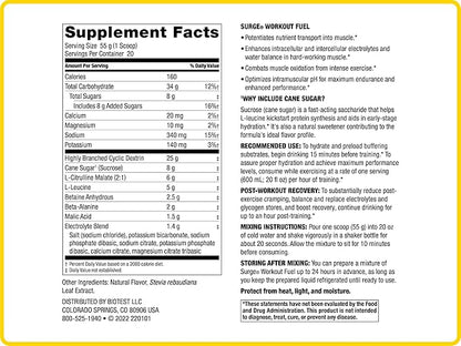 Biotest Surge Intra Performance - 50g Muscle Fuel with Cluster Dextrin & Beta-Alanine for Power, Gains & Recovery - 20 Servings, Lemon (2.43 lb)