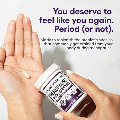 Physician's CHOICE Menopause Probiotic Supplement for Women - Supports Hormone Balance, Hot Flashes, Night Sweats, Weight Management, Bloating & Gut Health - with Black Cohosh, Resveratrol+ - 90ct