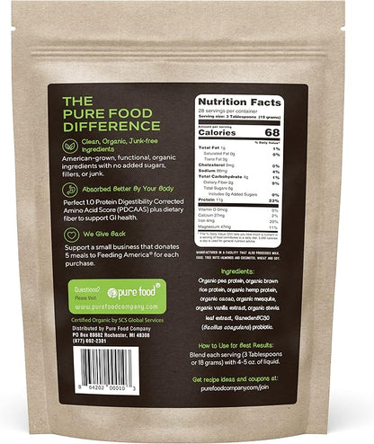 Plant Based Protein Powder with Probiotics | Organic, Clean, All Natural, Vegan, Vegetarian, Whole Superfood Nutritional Supplement with No Additives | Keto (Vanilla + Chocolate)