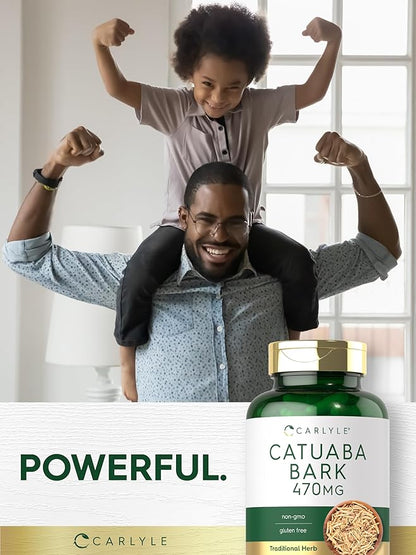 Carlyle Catuaba Bark Extract | 470mg | 120 Capsules | for Men and Women | Non GMO and Gluten Free