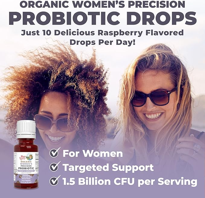 MaryRuth Organics USDA Organic Stress & Cognition Probiotics for Women | Focus Supplement | Support Calm | Stress Relief Supplement | Womens Probiotic | Gut Health for Women | Vegan | 30 Servings