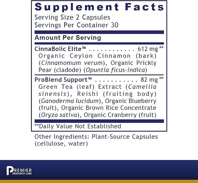 Premier Research Labs PancreVen - Pancreas Support, Pancreas Supplement, Cinnamon Supplements with Organic Ceylon Cinnamon & Prickly Pear to Aid Pancreas Health - 120 Vegetarian Capsules