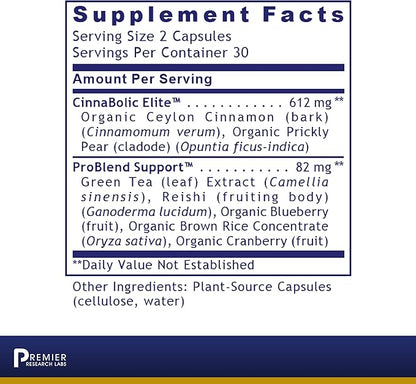 Premier Research Labs PancreVen - Pancreas Support, Pancreas Supplement, Cinnamon Supplements with Organic Ceylon Cinnamon & Prickly Pear to Aid Pancreas Health - 120 Vegetarian Capsules