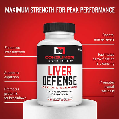 Liver Support Supplement - Liver Defense Liver Cleanse Detox - Made with Solarplast, Artichoke Leaf, Milk Thistle Seed, & More - for Metabolism & Immune Response 60 Capsules