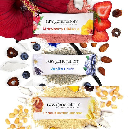 Raw Generation Instant Smoothie Detox Gut Cleanse | Healthy Weight Management | 100% Raw Natural Juice - No Added Sugar | Convenient On-the-Go | 3-Day Juice Cleanse | 18 Superfood Drink Powder Packets