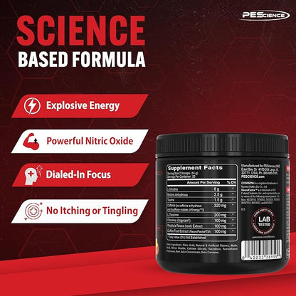 PEScience Prolific Pre Workout Powder, Guava Pineapple Punch, 40 Scoop, Energy Supplement with Nitric Oxide