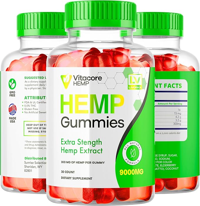 5 Pack - Vitacore Gummies - Vitacore Hemp 150 Gummies for 5 Months, Vitacore Hemp Gummies 9000 MG Per Bottle, Vitacore Gummies Me with Great Taste, Vita Core Gummies.