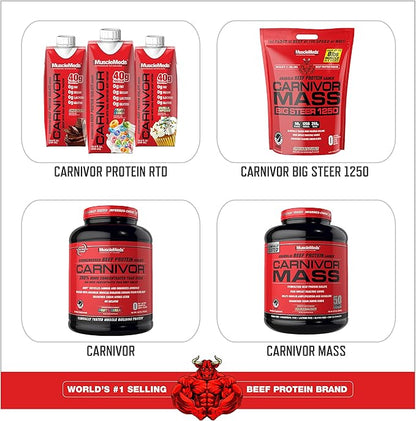 MuscleMeds Carnivor Shred Fat Burning Hydrolized Beef Protein Isolate, 0 Lactose, 0 Sugar, 0 Fat, Chocolate, 4.35 lbs