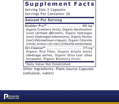 Premier Research Labs UriVen - Bladder Health Support for Women & Men, Cranberry Extract & Marshmallow Root, Urinary Relief, Bladder Relief, Bladder Control Supplement - 60 Vegetarian Capsules