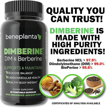 DIM & Berberine, High Purity Enhanced Absorption Formula - 60 Capsules