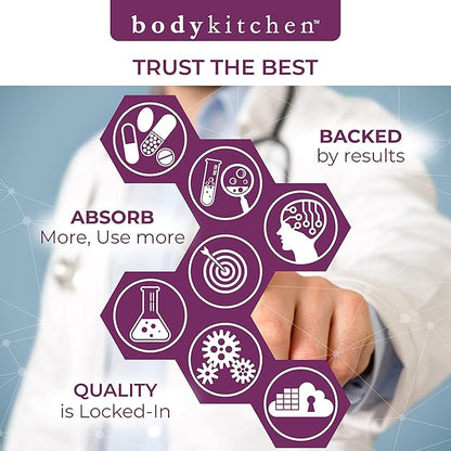 Body Kitchen Mega NAC (N-Acetyl Cysteine) 600 mg with Quercetin, Supports Respiratory Health and Immune Function and Promotes Liver and Kidney Detox, Veggie Caps, (Pack of 3)