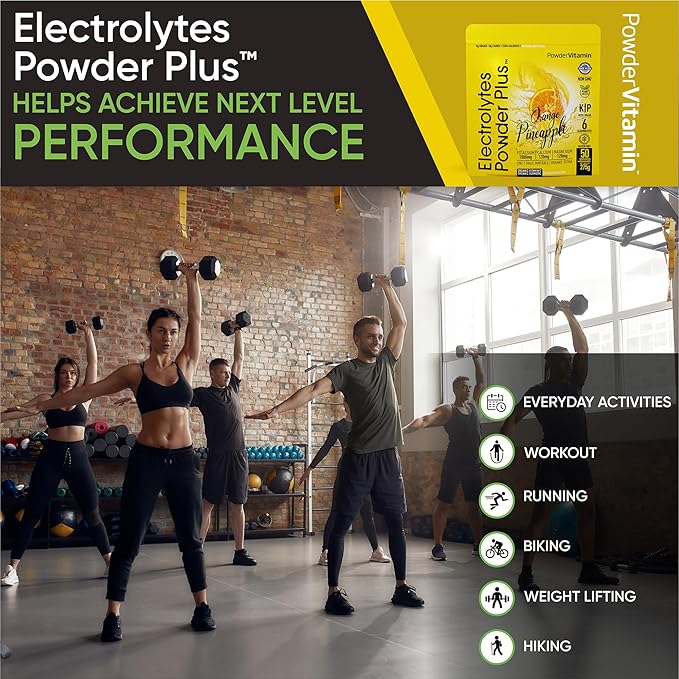 Electrolytes Powder Plus (50 Servings), 0 Calorie Keto, 0 Sugar, No Maltodextrin,1000mg Potassium,120mg Calcium,120mg Magnesium, Hydration Powder (50 Servings, Orange Pineapple)
