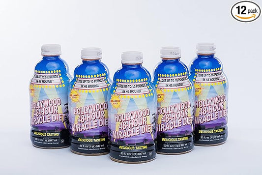 48-Hour Miracle Fruit Juice Cleanse Diet 12-Pack, Detox Cleanse for Weight Loss & Rejuvenation, Food Replacement, Fast Acting Diet, Delicious & Tasty Formula, 32 Fl. Oz.