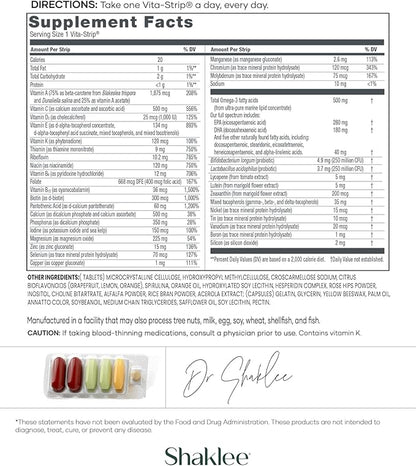 Shaklee - Vitalizer™ Men - Advanced Nutrition Vita-Strips® with Vitamins, Minerals, Omega-3s, Probiotics & More for Heart, Joint, Immune, Bone, Digestive Health & Physical Energy - 30 Vita-Strips®