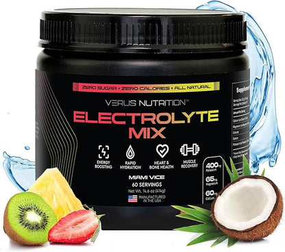 Electrolytes Powder No Sugar- Zero Calorie Hydration Powder | Sugar Free Electrolytes for Fasting, Keto & Vegan | Natural Ingredients Electrolyte Mix for Energy Boost, 60 Servings