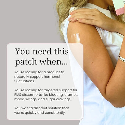 The Patch Remedy PreMenstrual Patch for Women - 30 Topical PMS Period Cycle Patches Containing Chasteberry Extract, Magnesium, Evening Primrose Oil, Dong Quai Extract, Curcumin, Vitamin B6 & E